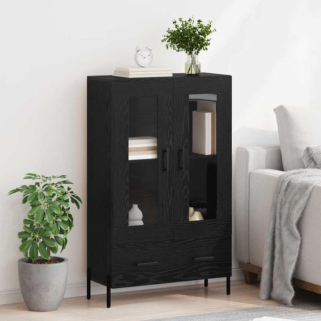 Highboard CORONA Sort eg 69,5 x 31 x 115 cm Konstrueret træ
