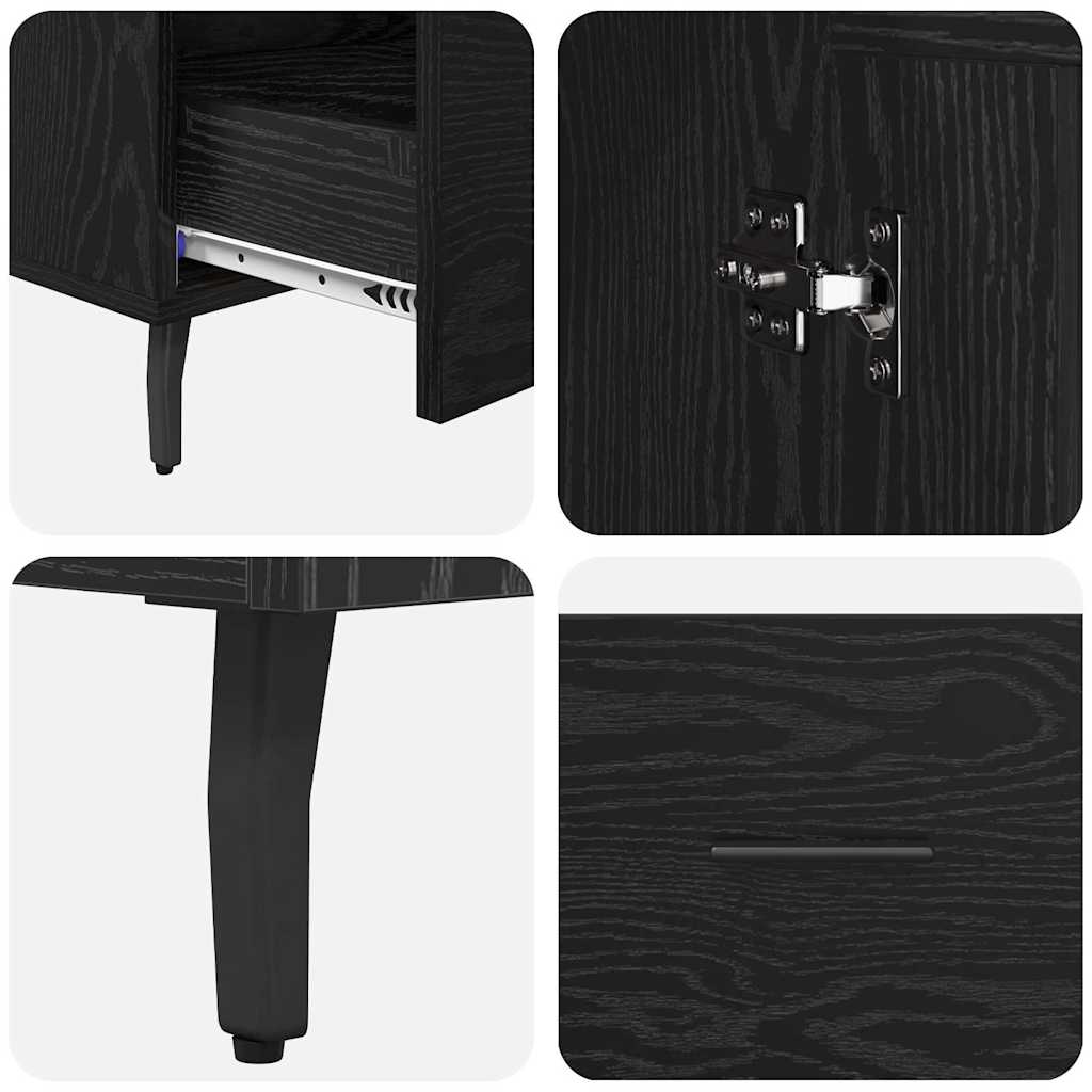 Highboard Sort eg 69,5 x 31 x 115 cm Konstrueret træ
