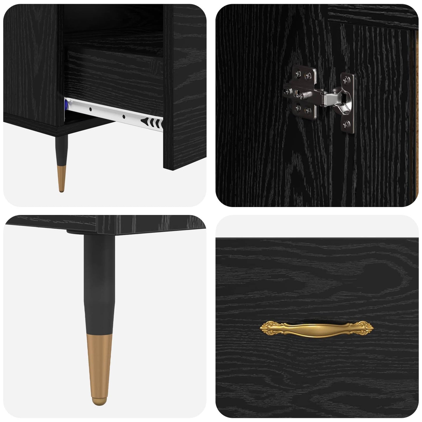 Highboard Sort eg 69,5 x 31 x 115 cm Konstrueret træ