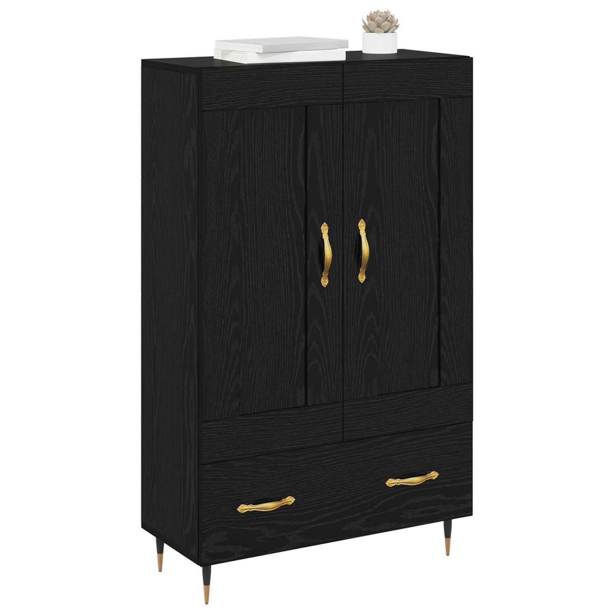Highboard Sort eg 69,5 x 31 x 115 cm Konstrueret træ