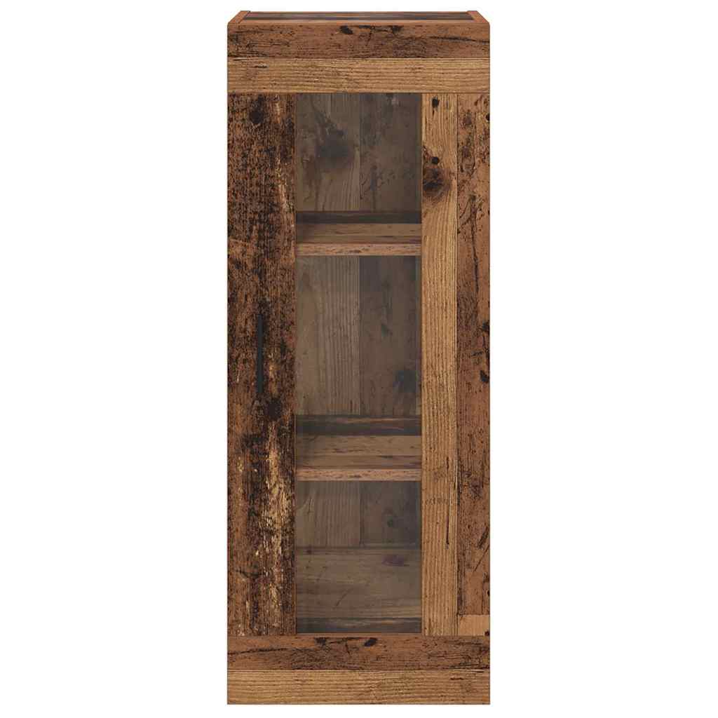 Vægskab Gammelt træ 34,5 x 34 x 90 cm Ingeniørtræ og glas