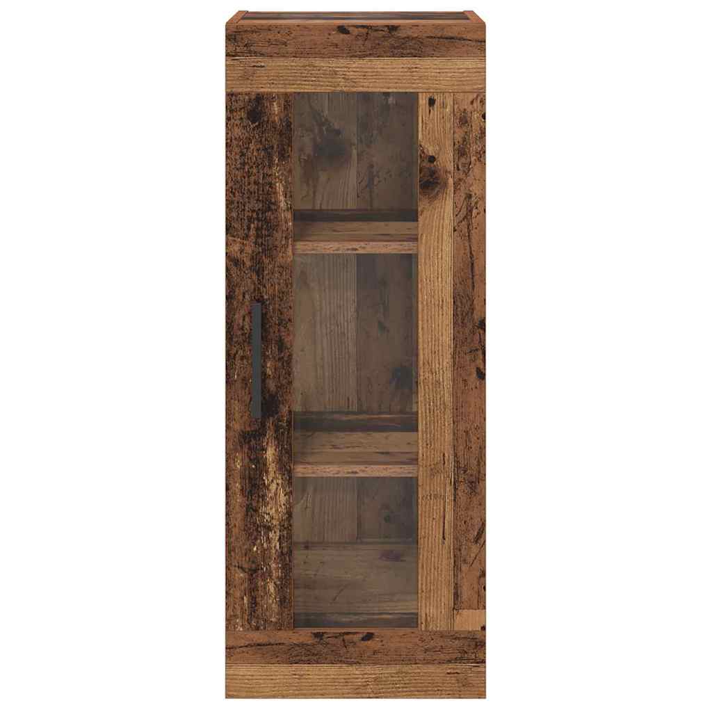 Vægskab Gammelt træ 34,5 x 34 x 90 cm Ingeniørtræ og glas