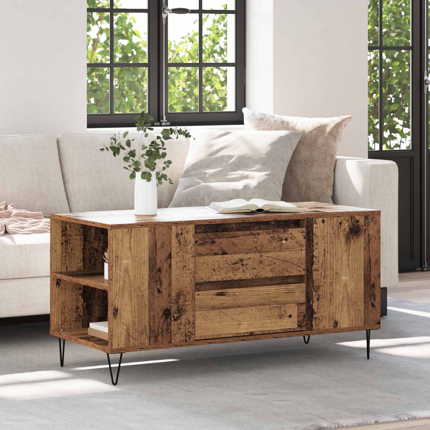 Sofabord Gammelt træ 102 x 44,5 x 50 cm Konstrueret træ