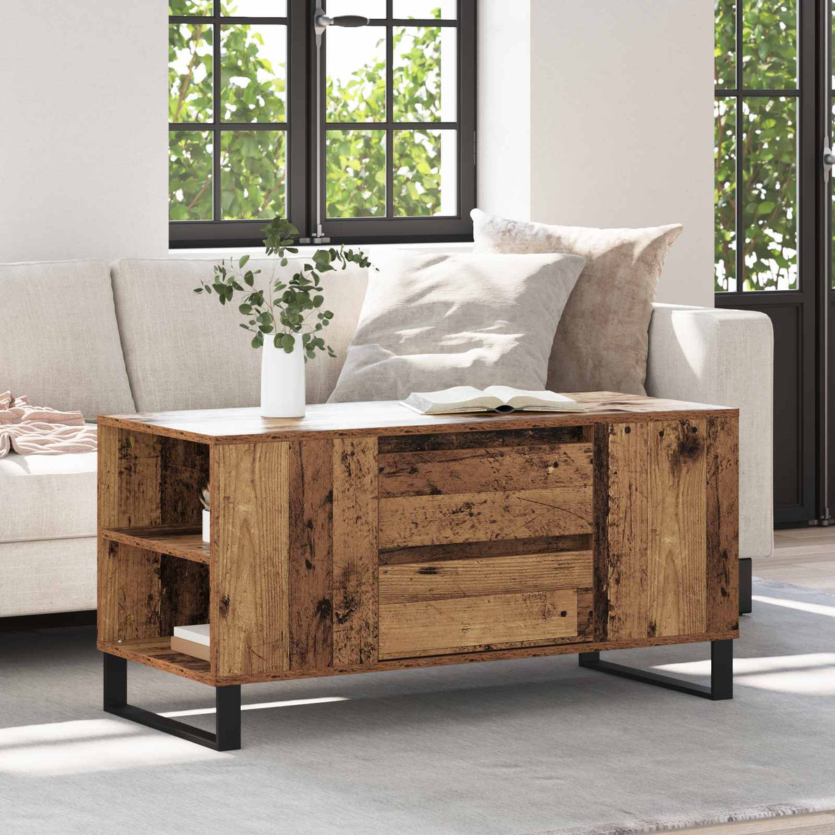 Sofabord Gammelt træ 102 x 44,5 x 50 cm Konstrueret træ