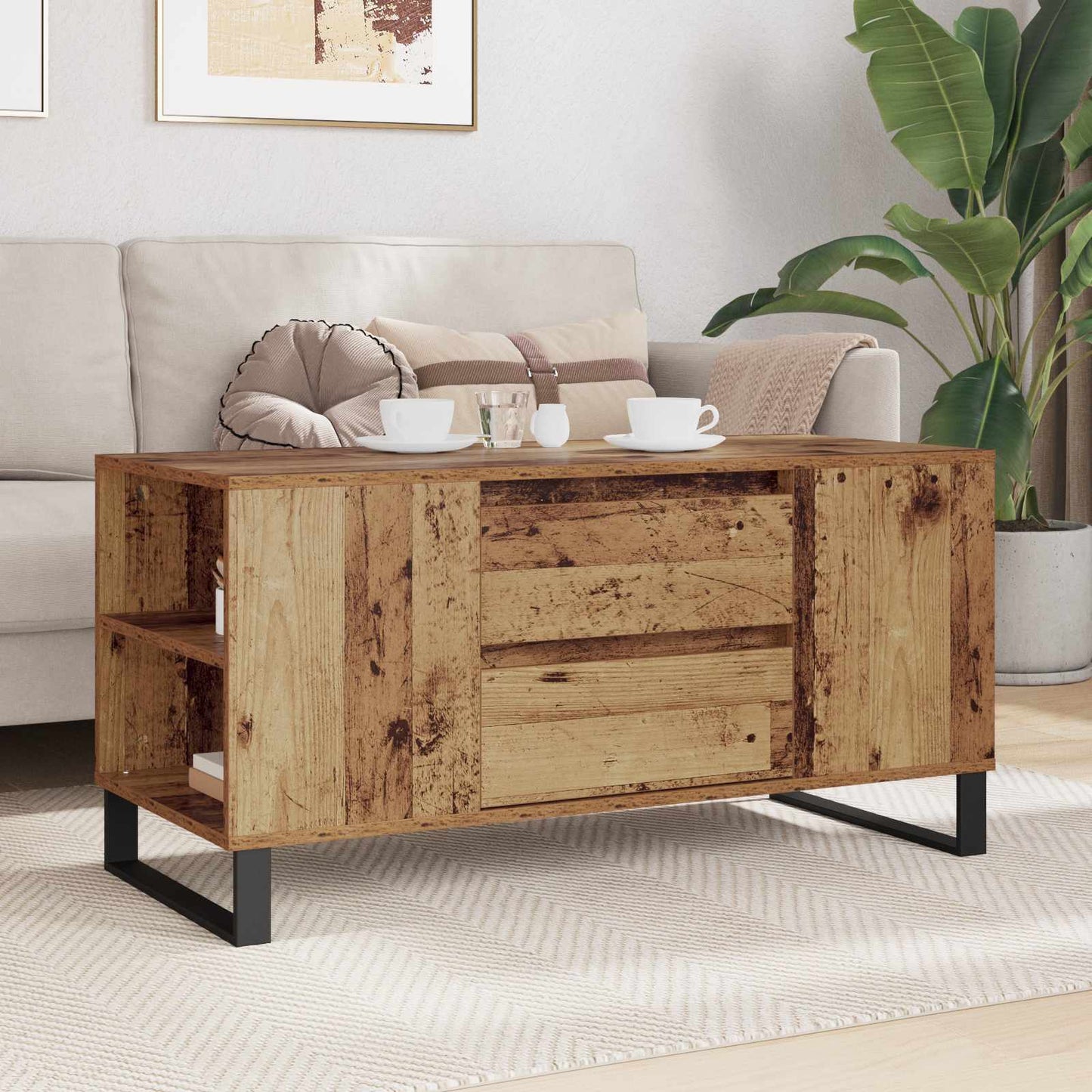 Sofabord Gammelt træ 102 x 44,5 x 50 cm Konstrueret træ