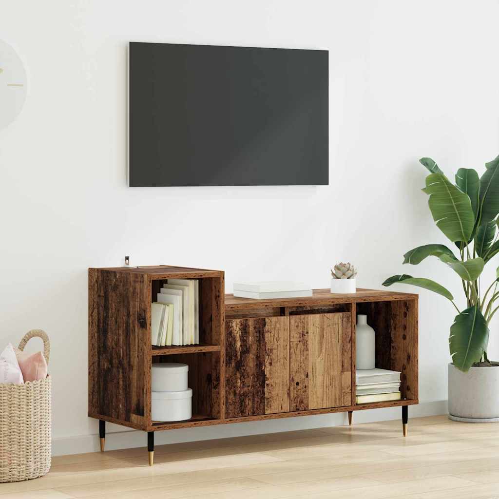 TV-skab 100 x 35 x 55 cm Gammelt træ Konstrueret træ
