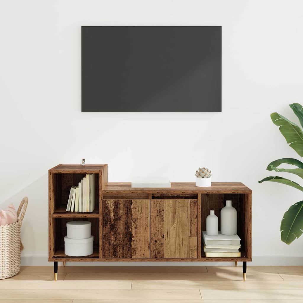 TV-skab 100 x 35 x 55 cm Gammelt træ Konstrueret træ