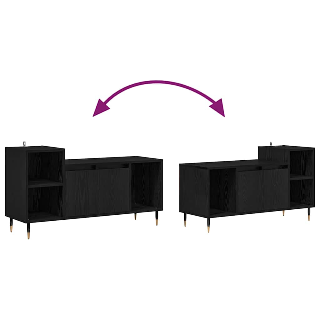 TV-skab 100 x 35 x 55 cm Sort eg Konstrueret træ