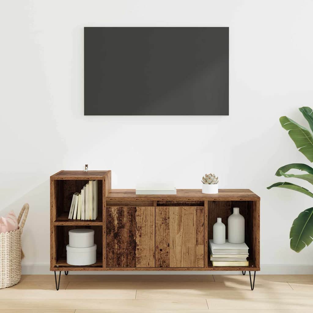 TV-skab 100 x 35 x 55 cm Gammelt træ Konstrueret træ