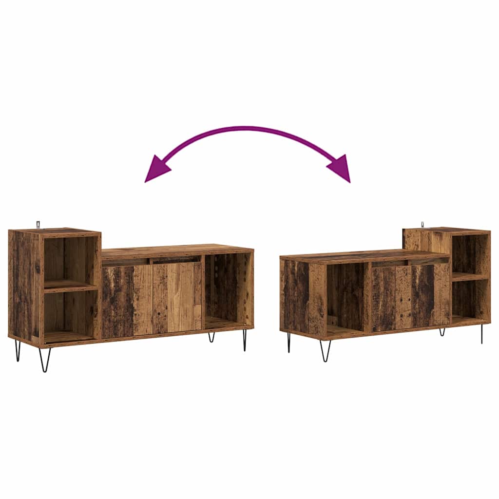 TV-skab 100 x 35 x 55 cm Gammelt træ Konstrueret træ