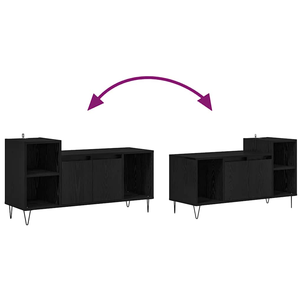 TV-skab 100 x 35 x 55 cm Sort eg Konstrueret træ