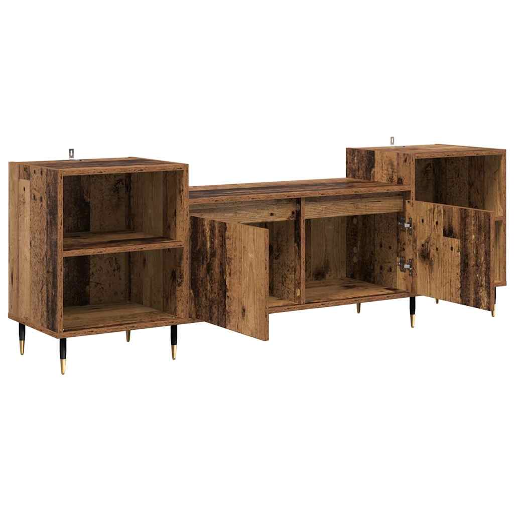 TV-skab 160 x 35 x 55 cm Gammelt træ Konstrueret træ