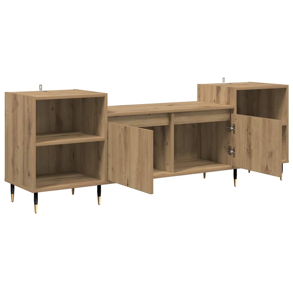 TV-skab 160 x 35 x 55 cm Artisan Egetræ Konstrueret træ