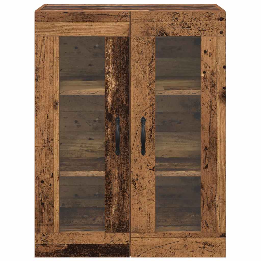 Vægskab Gammelt træ 69,5 x 34 x 90 cm Ingeniørtræ og glas