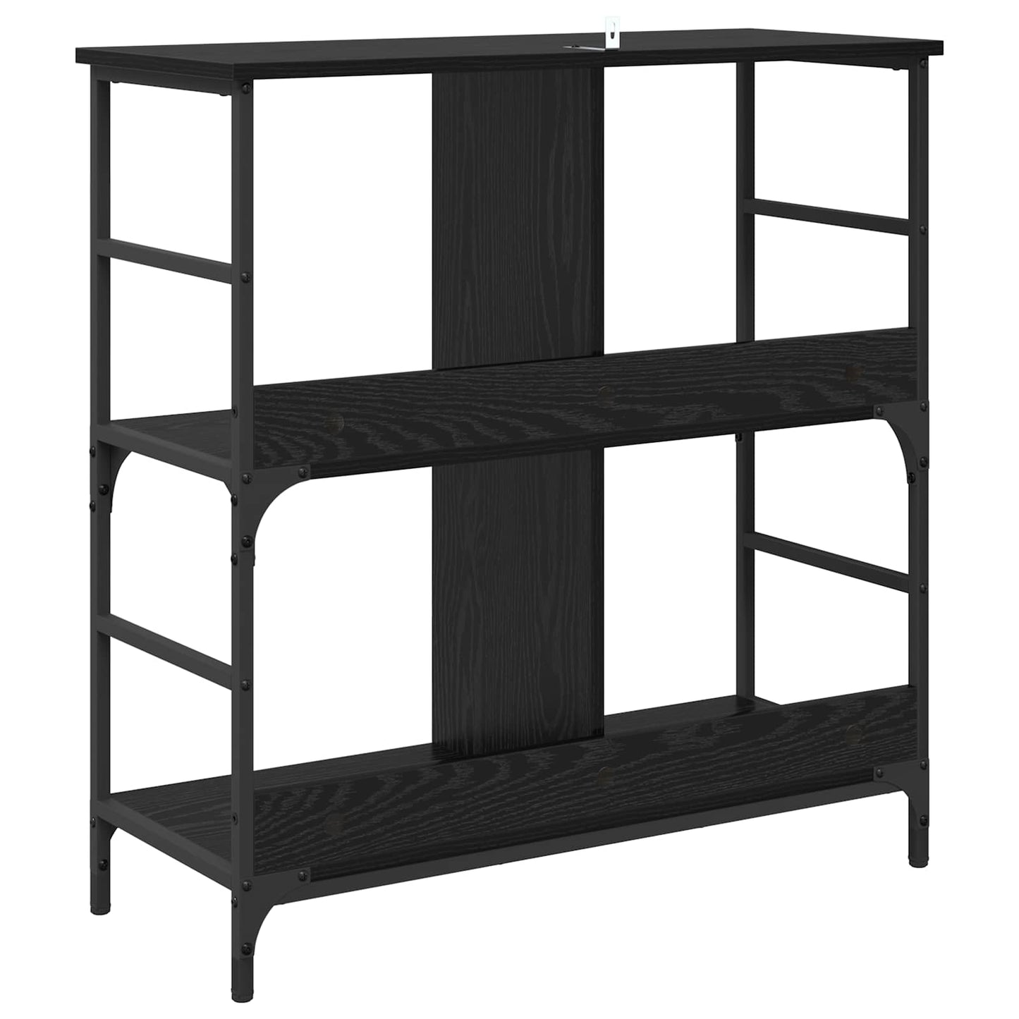 Bogreol 4 niveauer 78,5 x 33 x 82 cm Konstrueret træ Sort eg