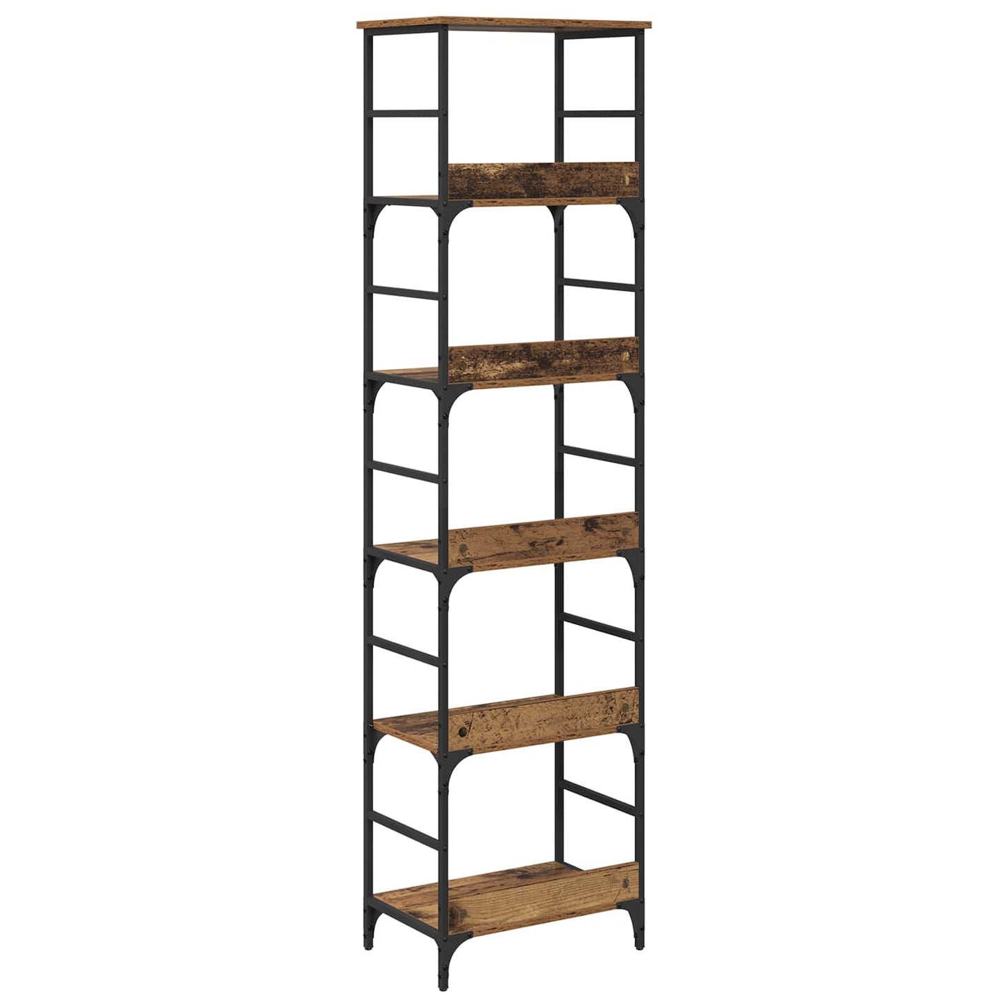 Bogreol 5 niveauer 50 x 33 x 188,5 cm Konstrueret træ