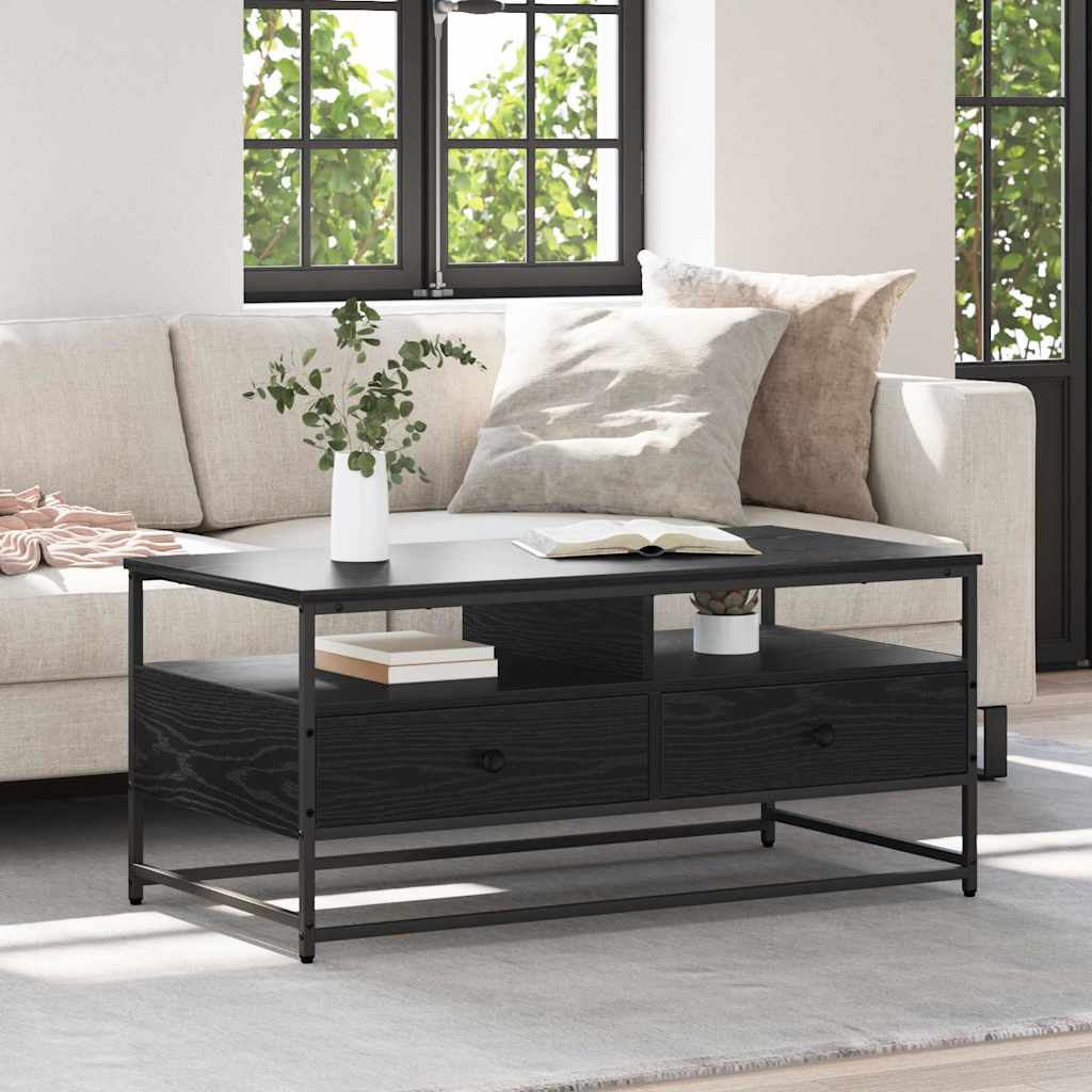 Sofabord Sort eg 100 x 51 x 45 cm Konstrueret træ