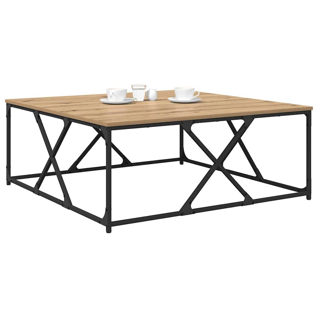 Sofabord Artisan Egetræ 100 x 100 x 40 cm Konstrueret træ