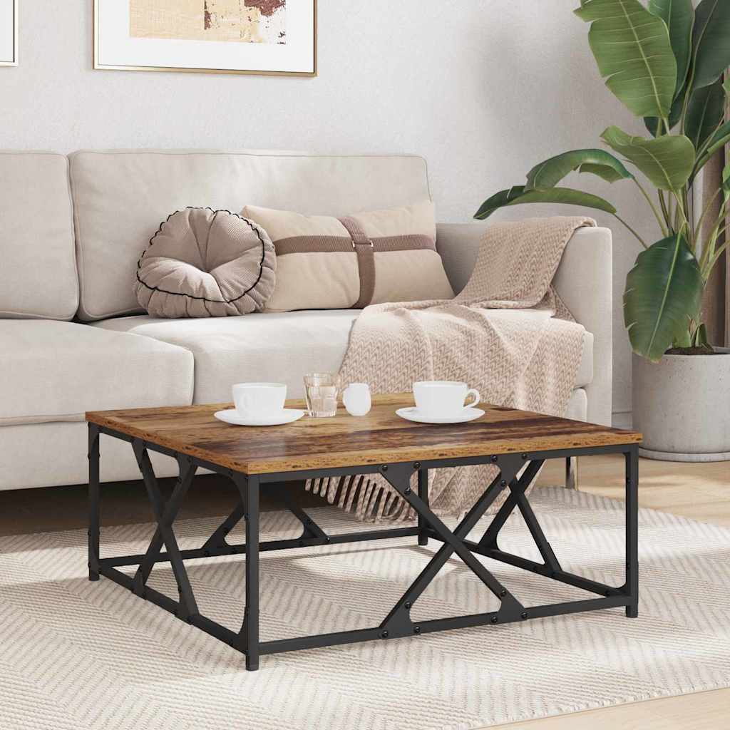 Sofabord Gammelt træ 70 x 70 x 30 cm Konstrueret træ