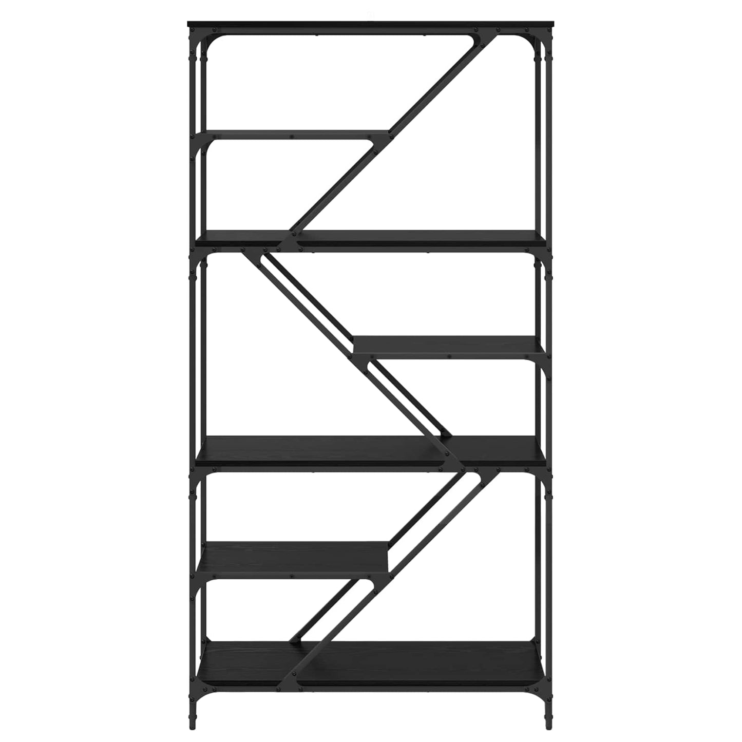 Bogreol 9 niveauer 91 x 36 x 176 cm Konstrueret træ Sort eg