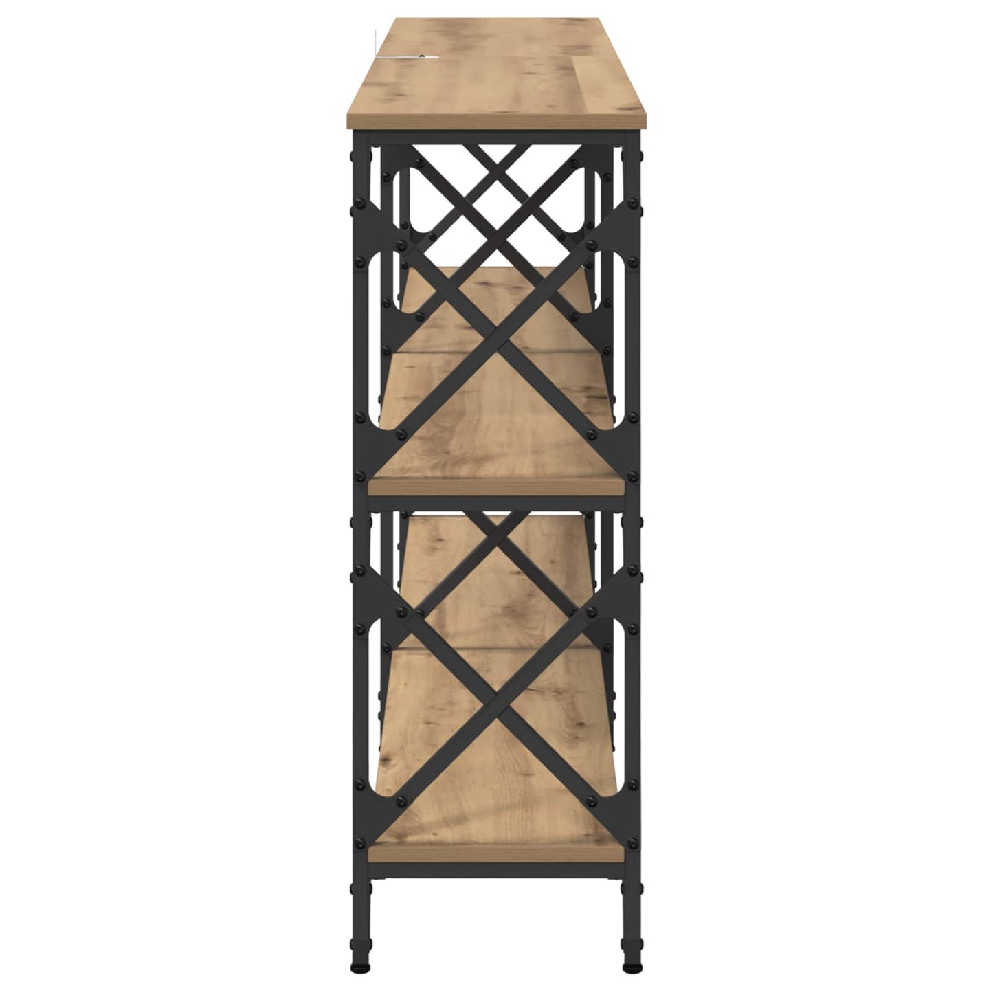 Konsolbord Artisan Egetræ 156 x 28 x 80,5 cm Konstrueret træ