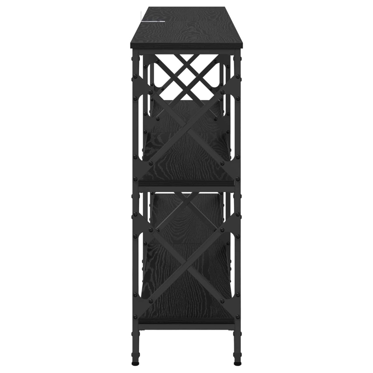 Konsolbord Sort eg 156 x 28 x 80,5 cm Konstrueret træ