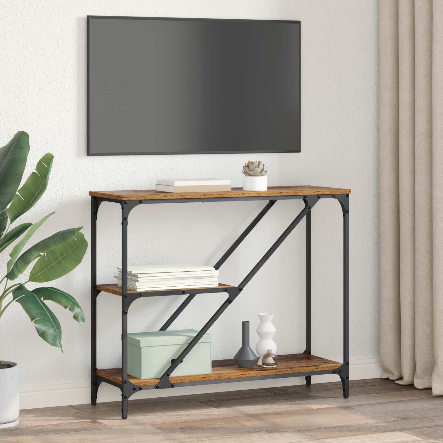 Konsolbord Gammelt træ 88,5 x 30 x 75 cm Konstrueret træ