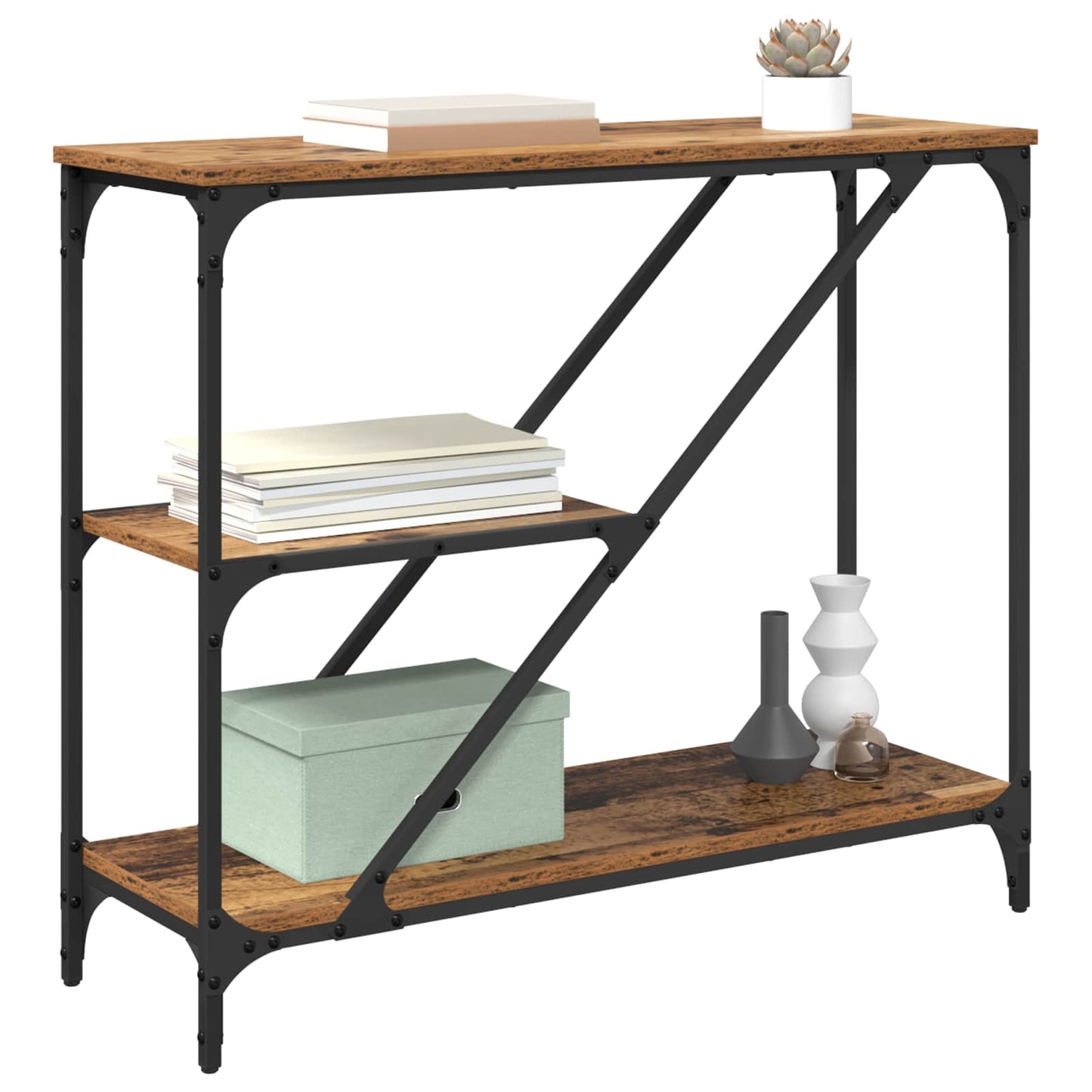 Konsolbord Gammelt træ 88,5 x 30 x 75 cm Konstrueret træ