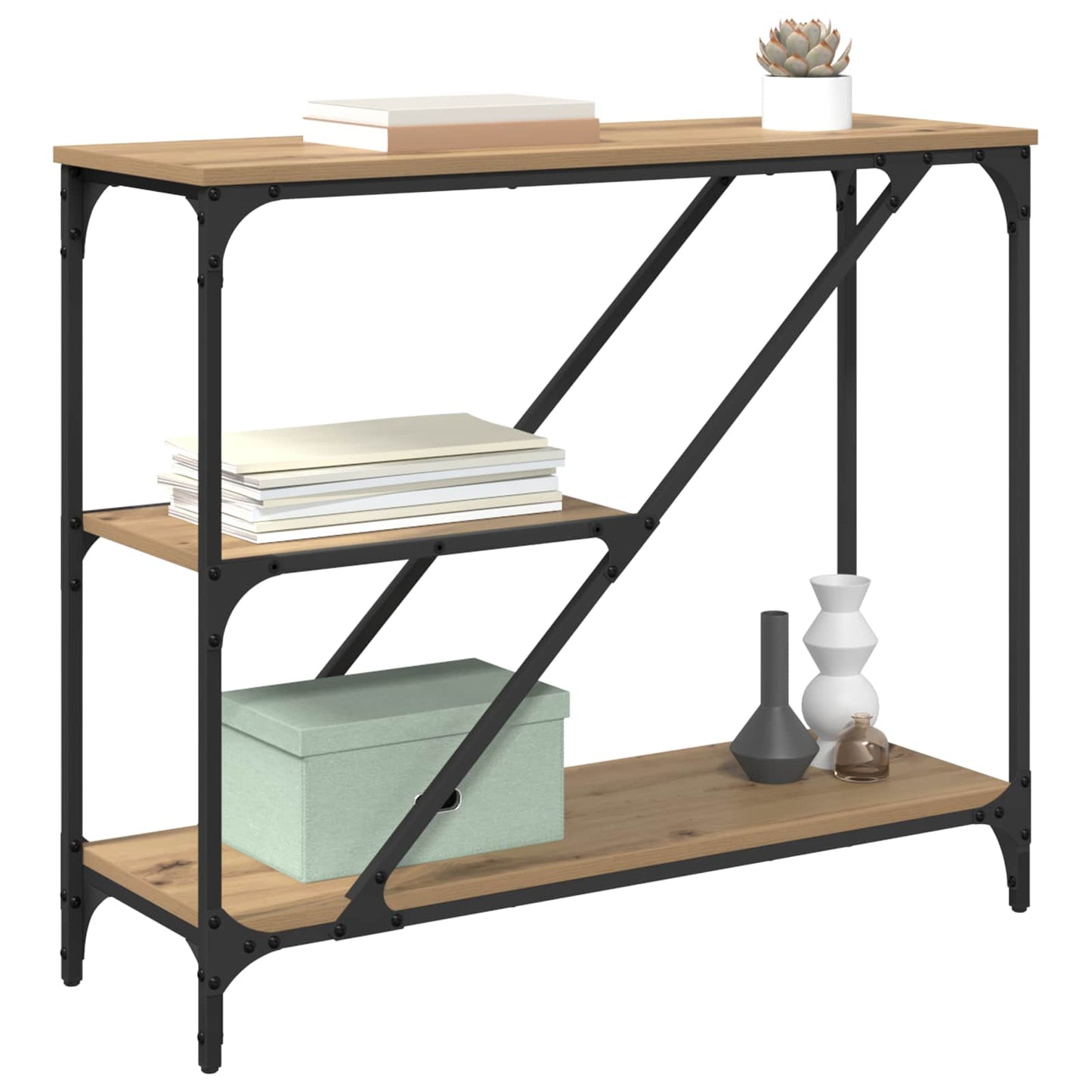 Konsolbord Artisan Egetræ 88,5 x 30 x 75 cm Konstrueret træ