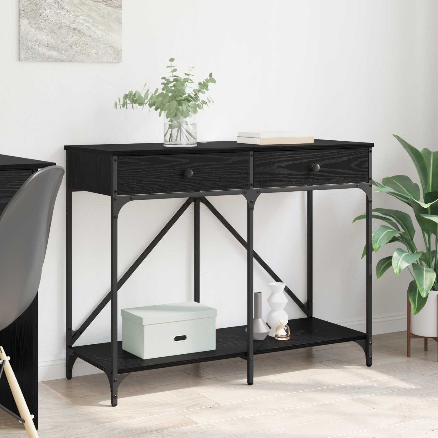 Konsolbord Sort eg 100 x 39 x 78,5 cm Konstrueret træ