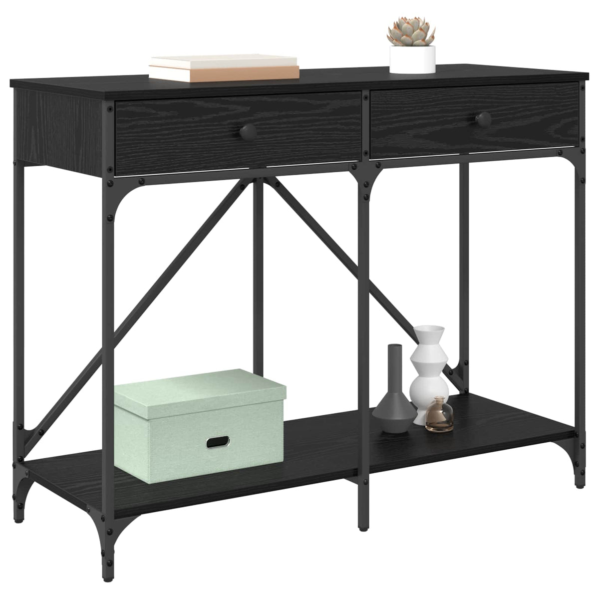 Konsolbord Sort eg 100 x 39 x 78,5 cm Konstrueret træ