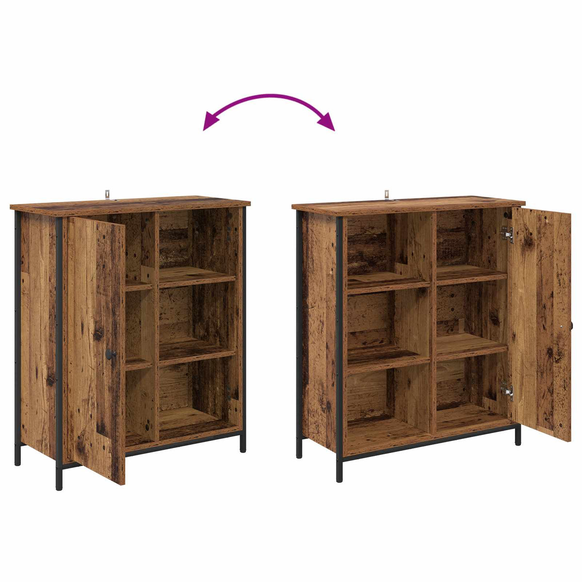 Sideboard Gammelt træ 70 x 30 x 80 cm Konstrueret træ