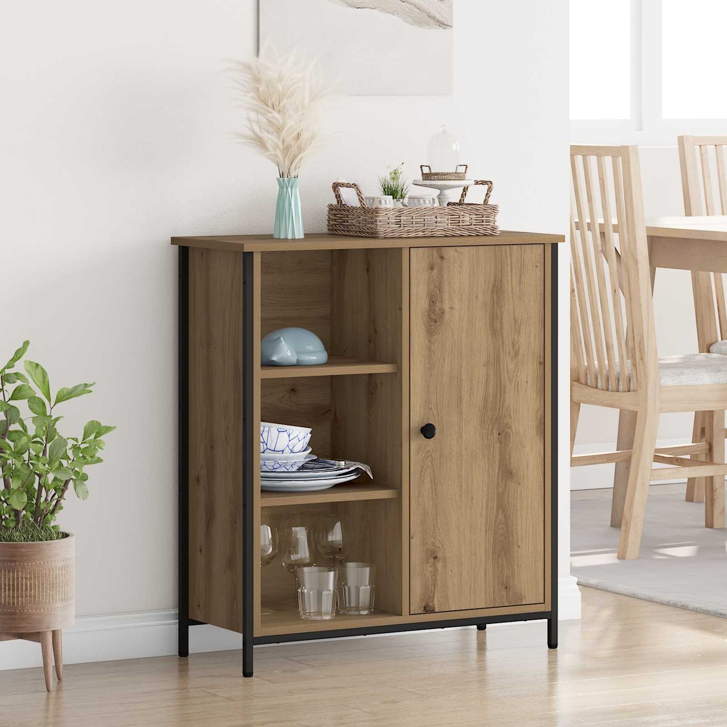 Sideboard Artisan Egetræ 70 x 30 x 80 cm Konstrueret træ