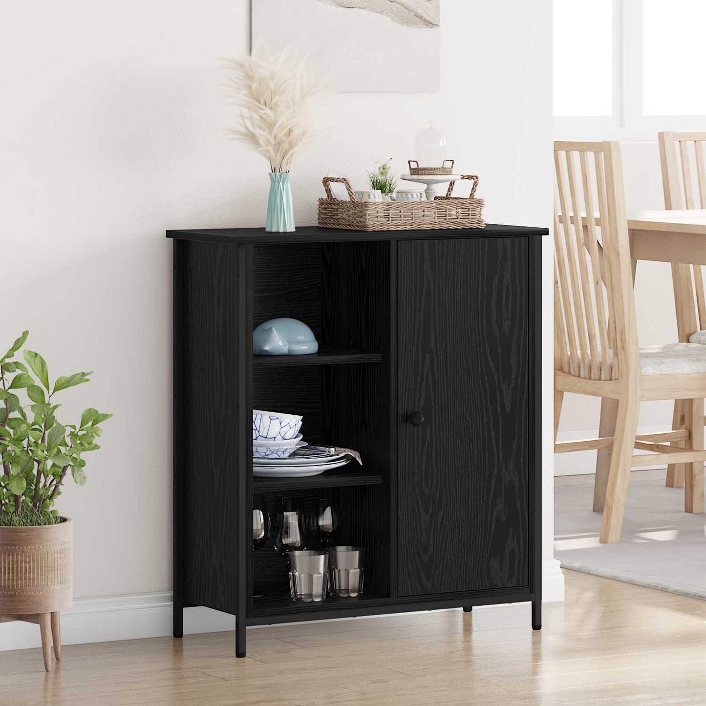 Sideboard Sort eg 70 x 30 x 80 cm Konstrueret træ