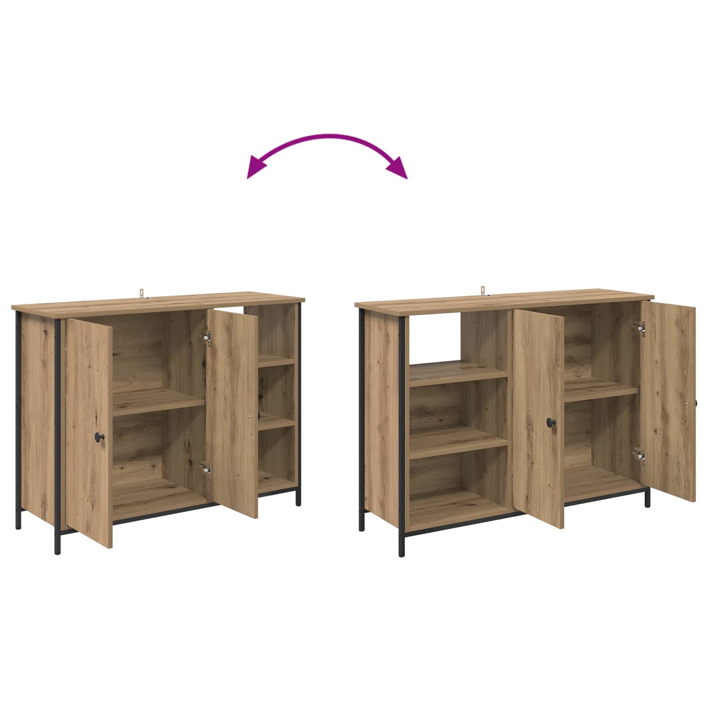 Sideboard Artisan Egetræ 100 x 33 x 75 cm Konstrueret træ