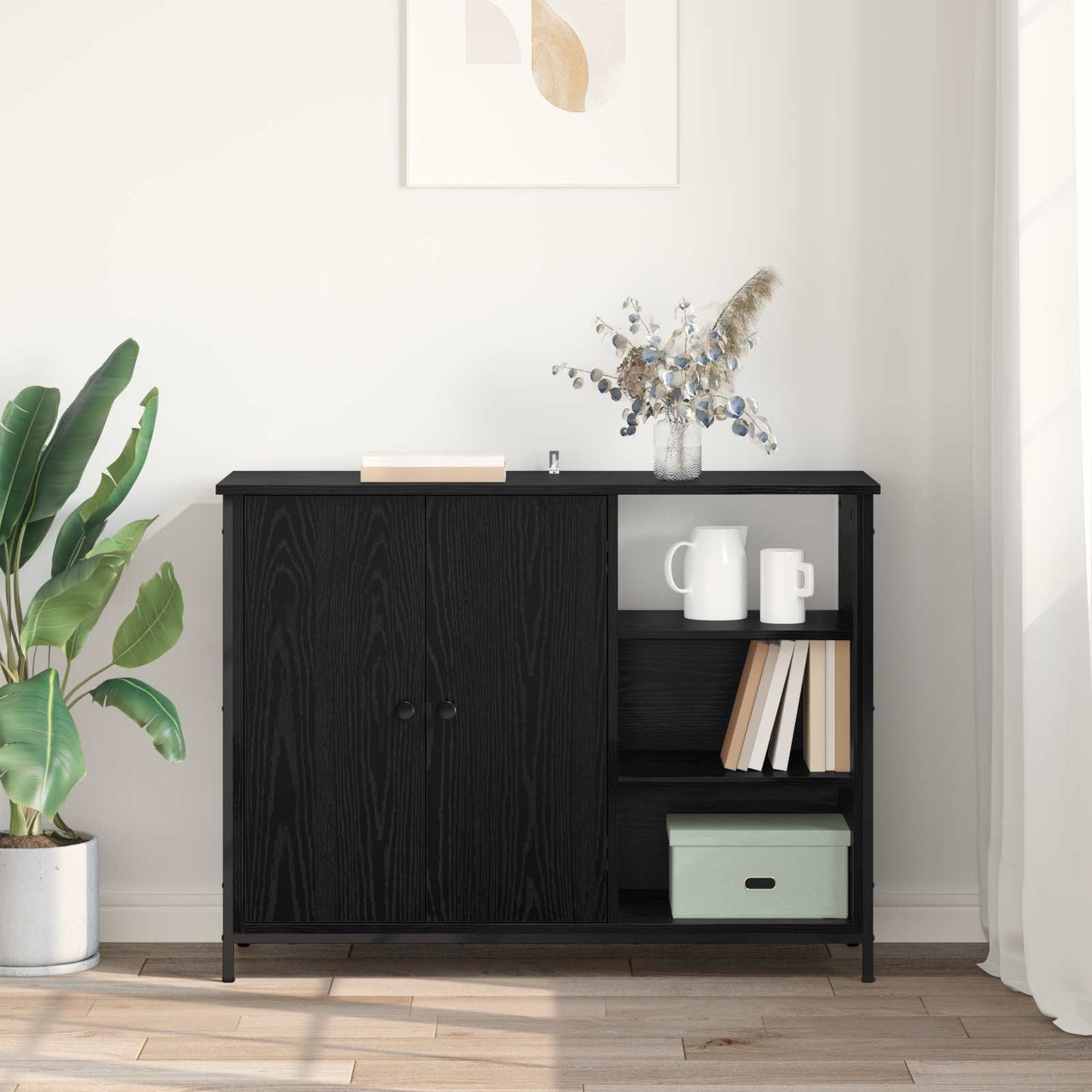 Sideboard Sort eg 100 x 33 x 75 cm Konstrueret træ