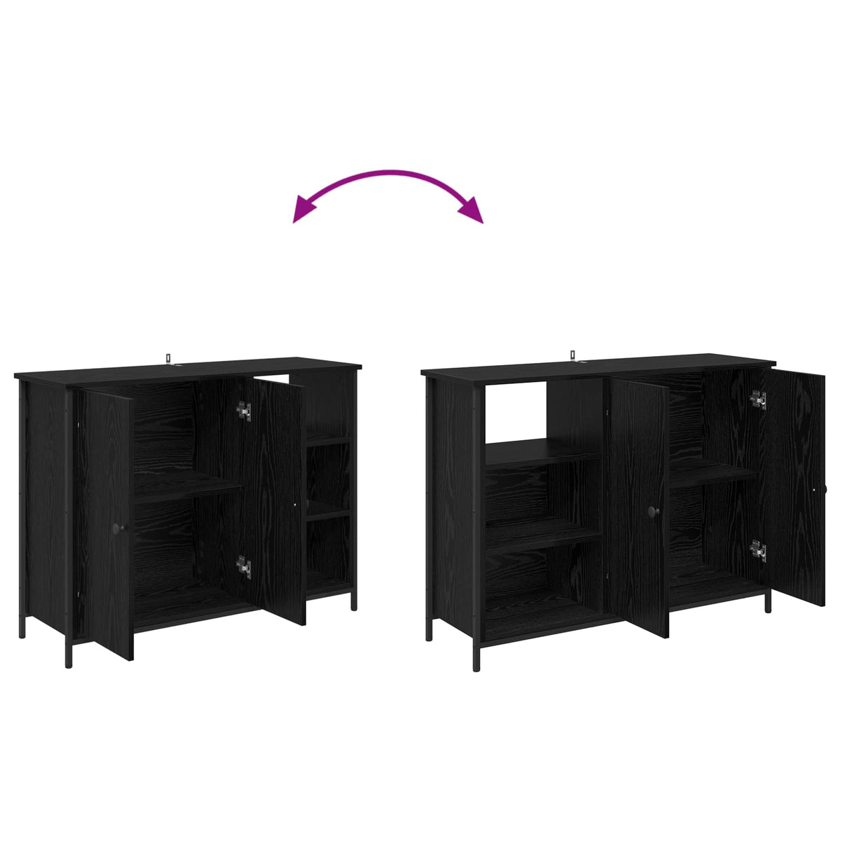 Sideboard Sort eg 100 x 33 x 75 cm Konstrueret træ