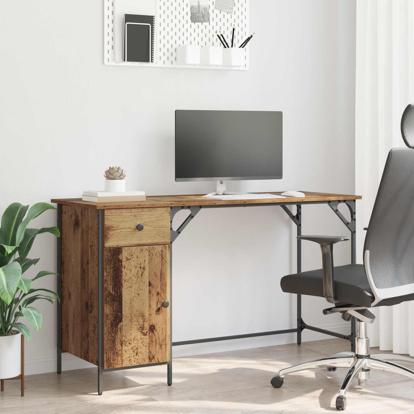 Computerbord Gammelt træ 131 x 48 x 75 cm Konstrueret træ