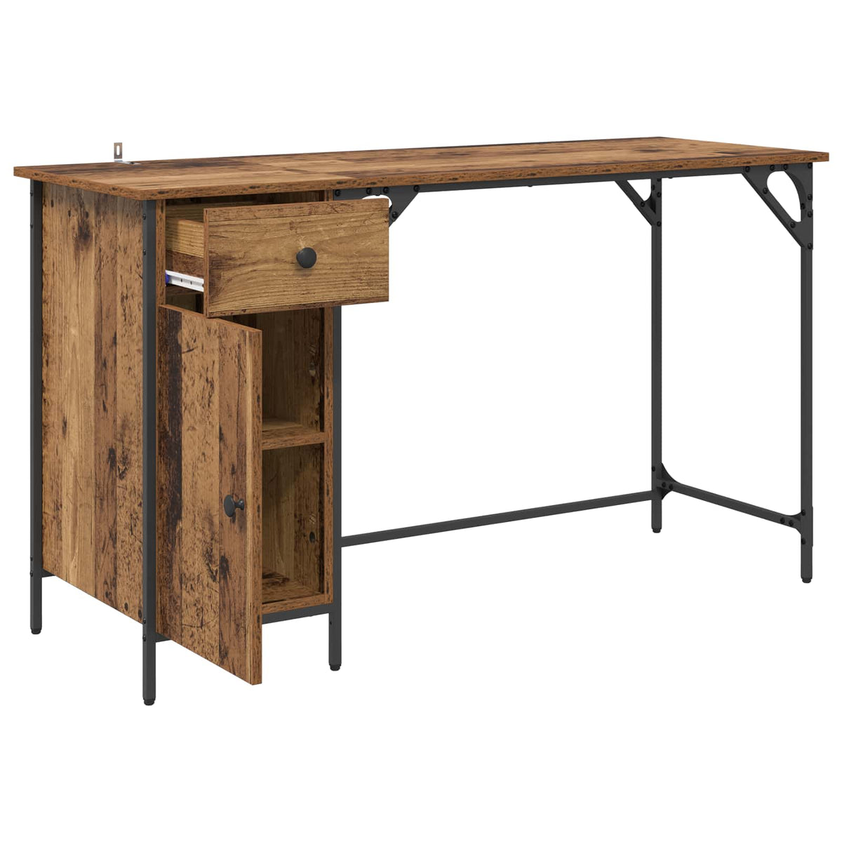 Computerbord Gammelt træ 131 x 48 x 75 cm Konstrueret træ