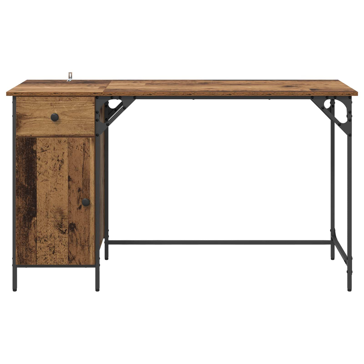 Computerbord Gammelt træ 131 x 48 x 75 cm Konstrueret træ