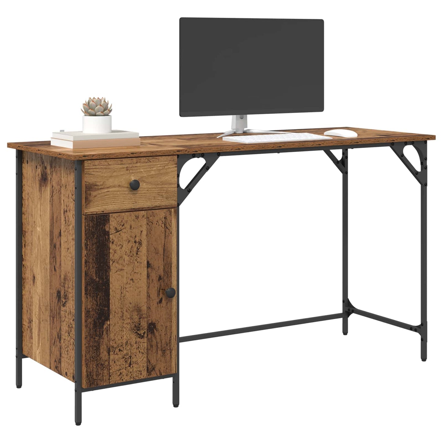 Computerbord Gammelt træ 131 x 48 x 75 cm Konstrueret træ