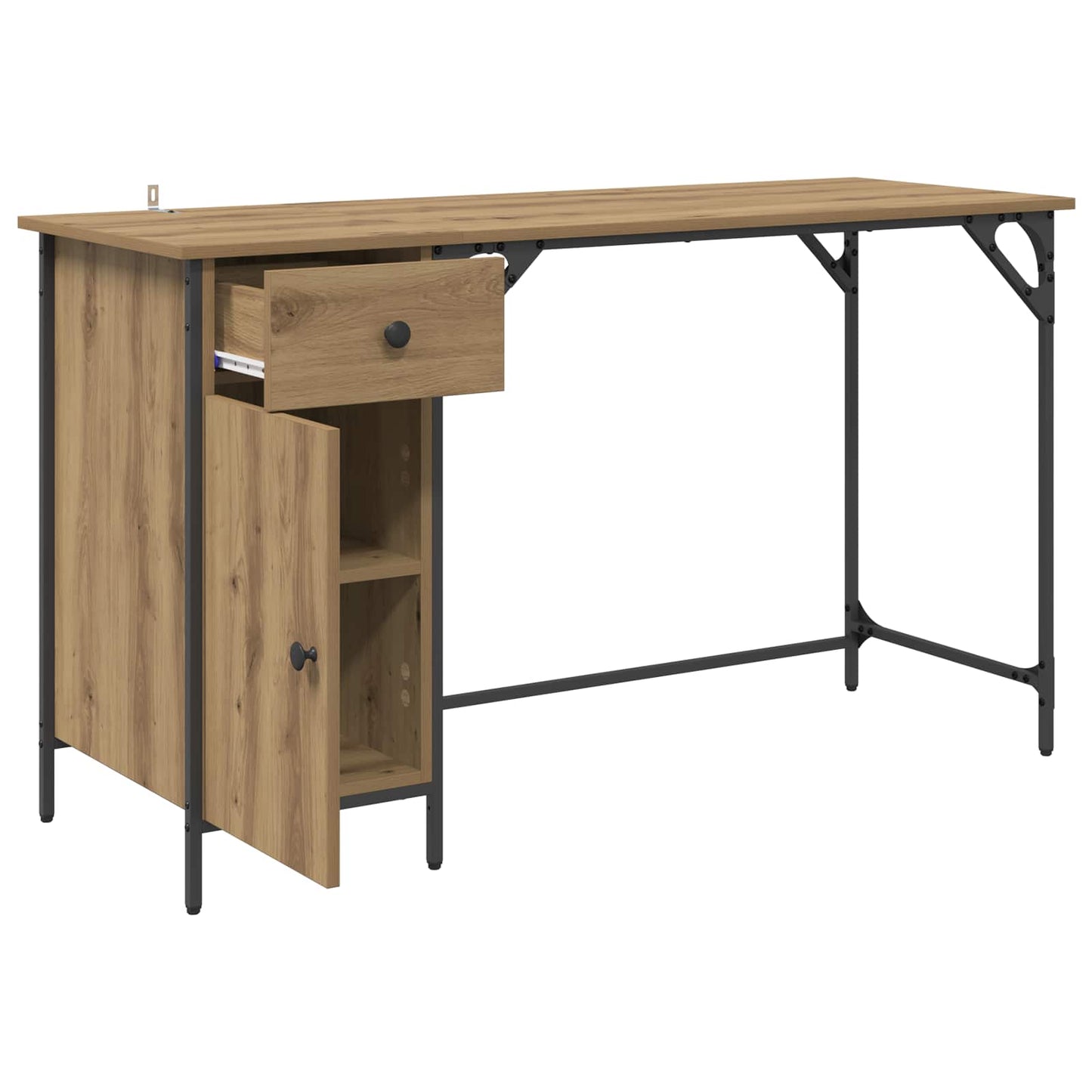 Computerbord Artisan Egetræ 131 x 48 x 75 cm Konstrueret træ
