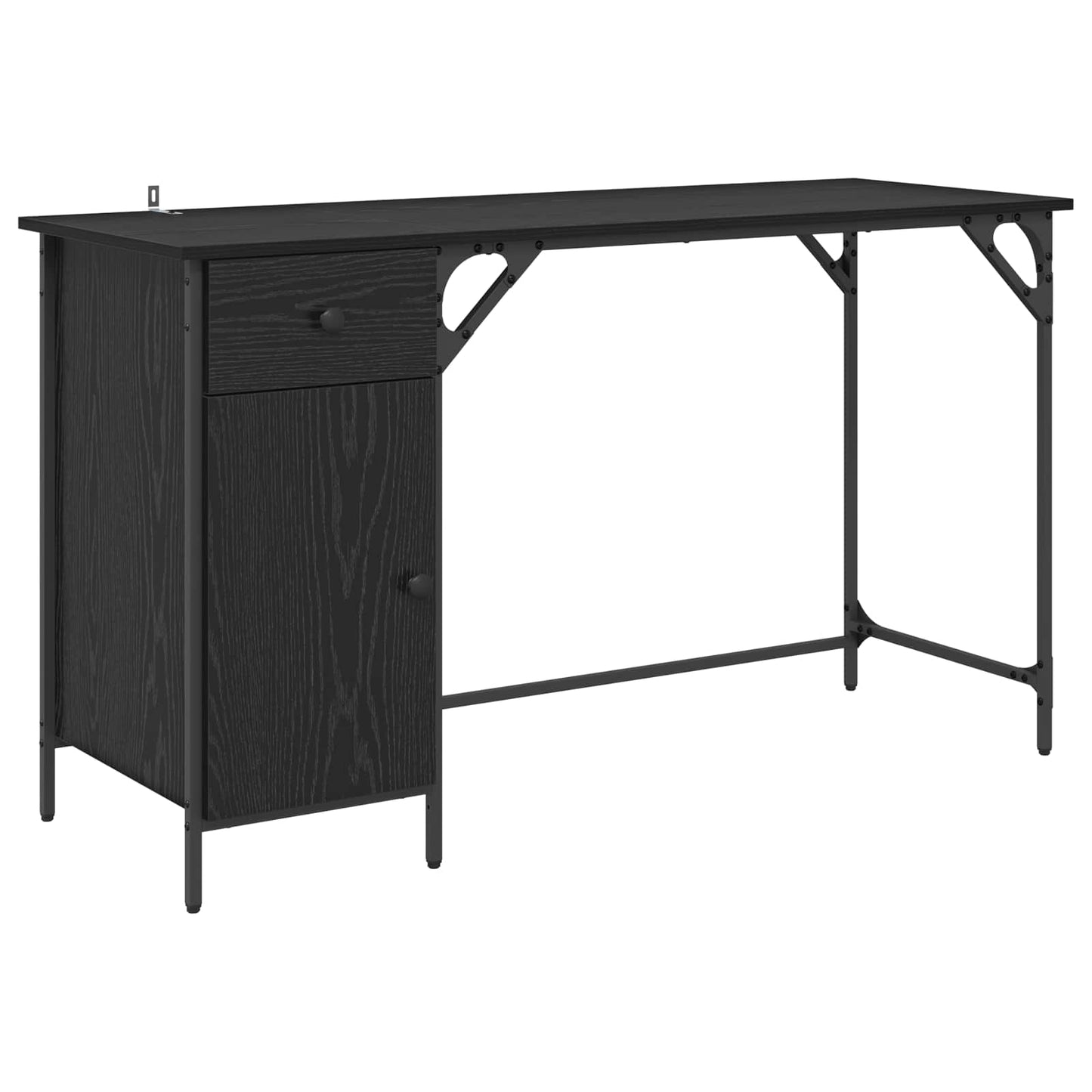 Computerbord Sort eg 131 x 48 x 75 cm Konstrueret træ