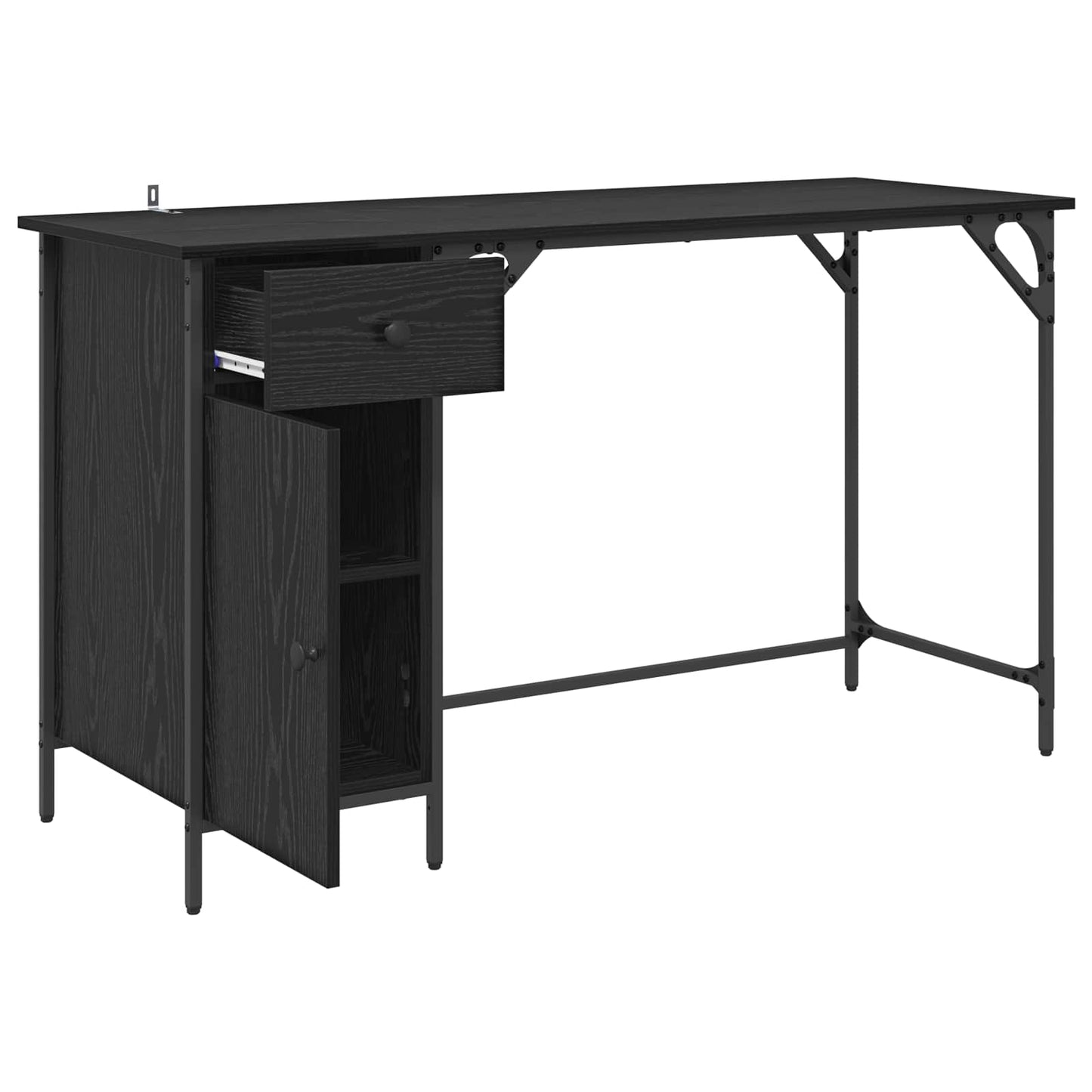 Computerbord Sort eg 131 x 48 x 75 cm Konstrueret træ