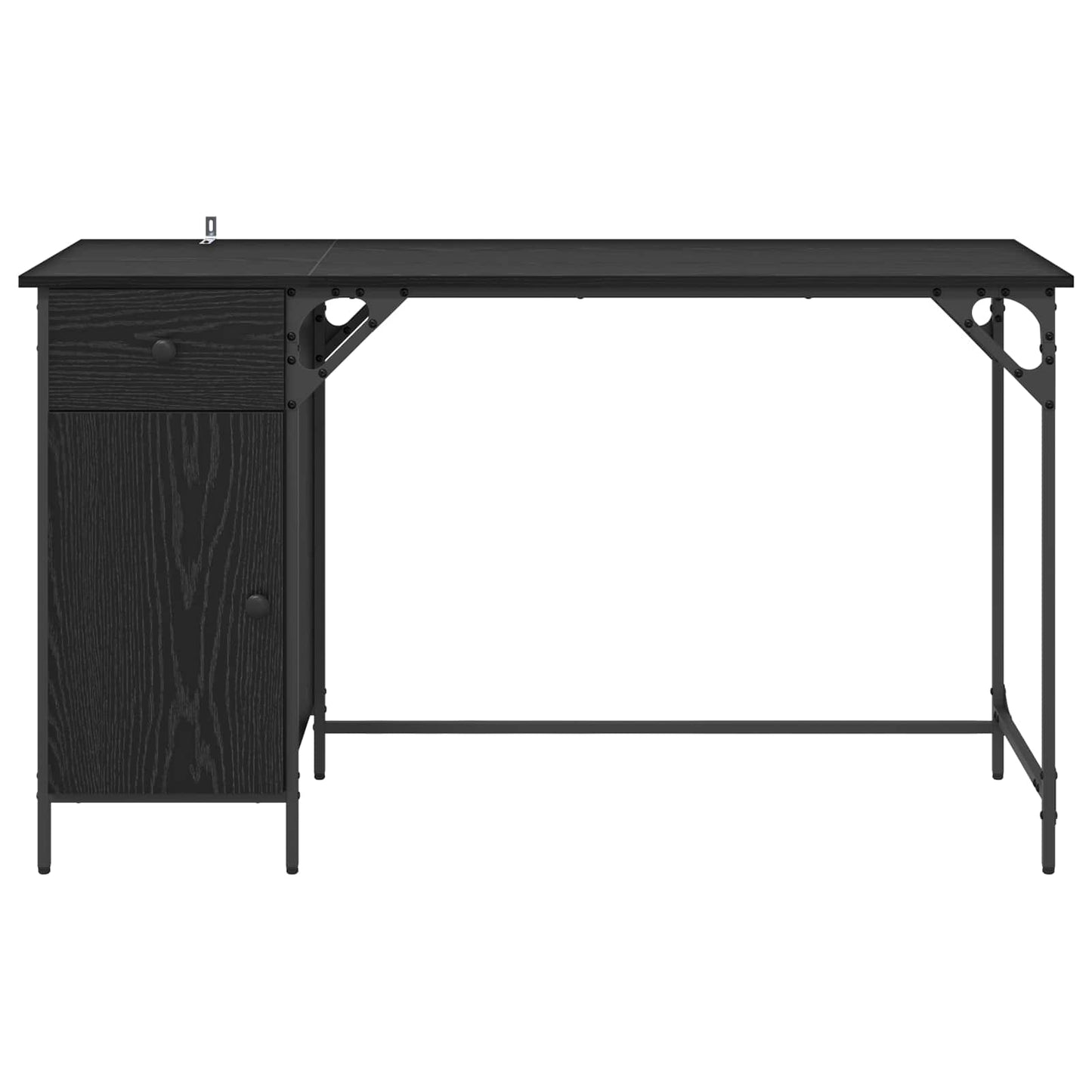 Computerbord Sort eg 131 x 48 x 75 cm Konstrueret træ