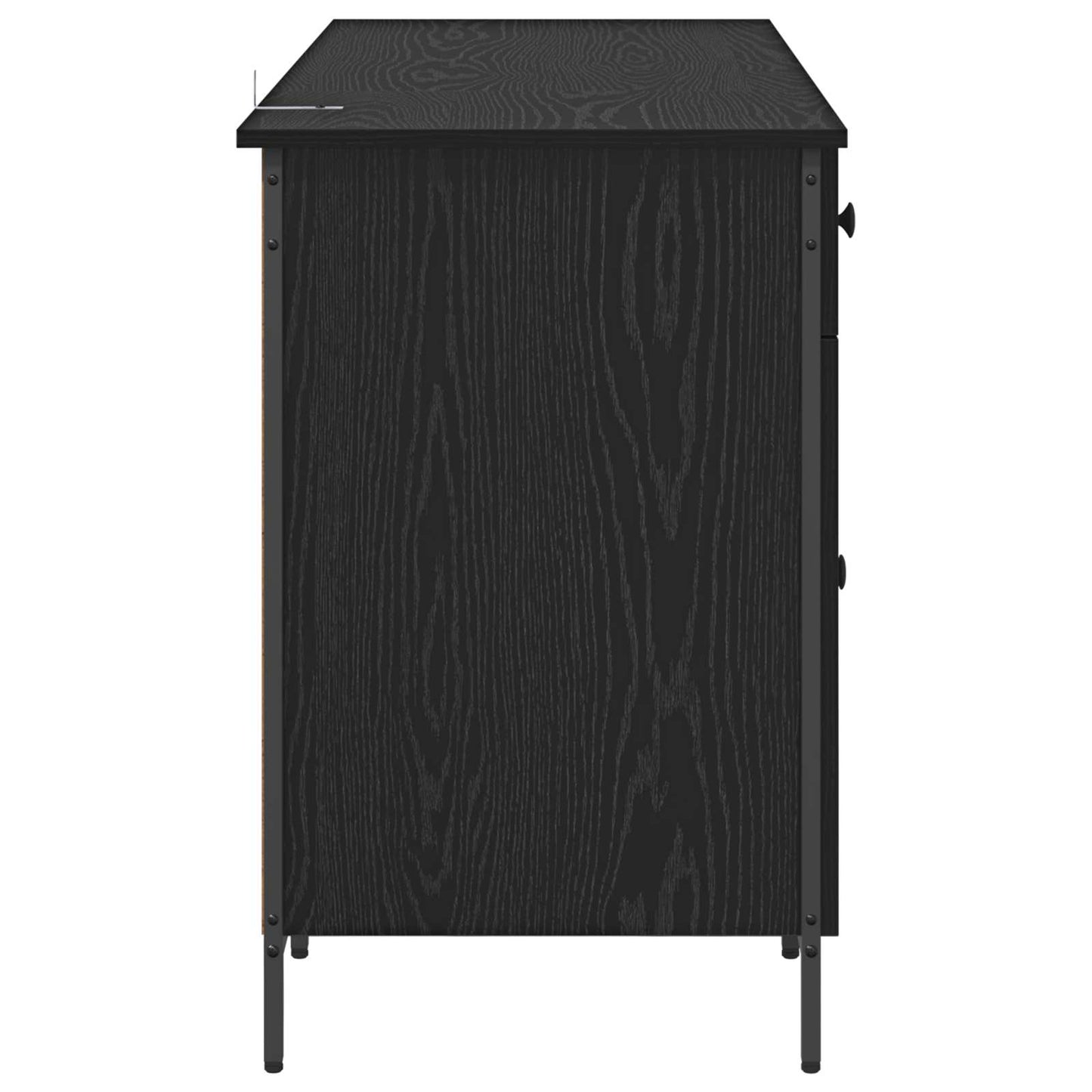 Computerbord Sort eg 131 x 48 x 75 cm Konstrueret træ