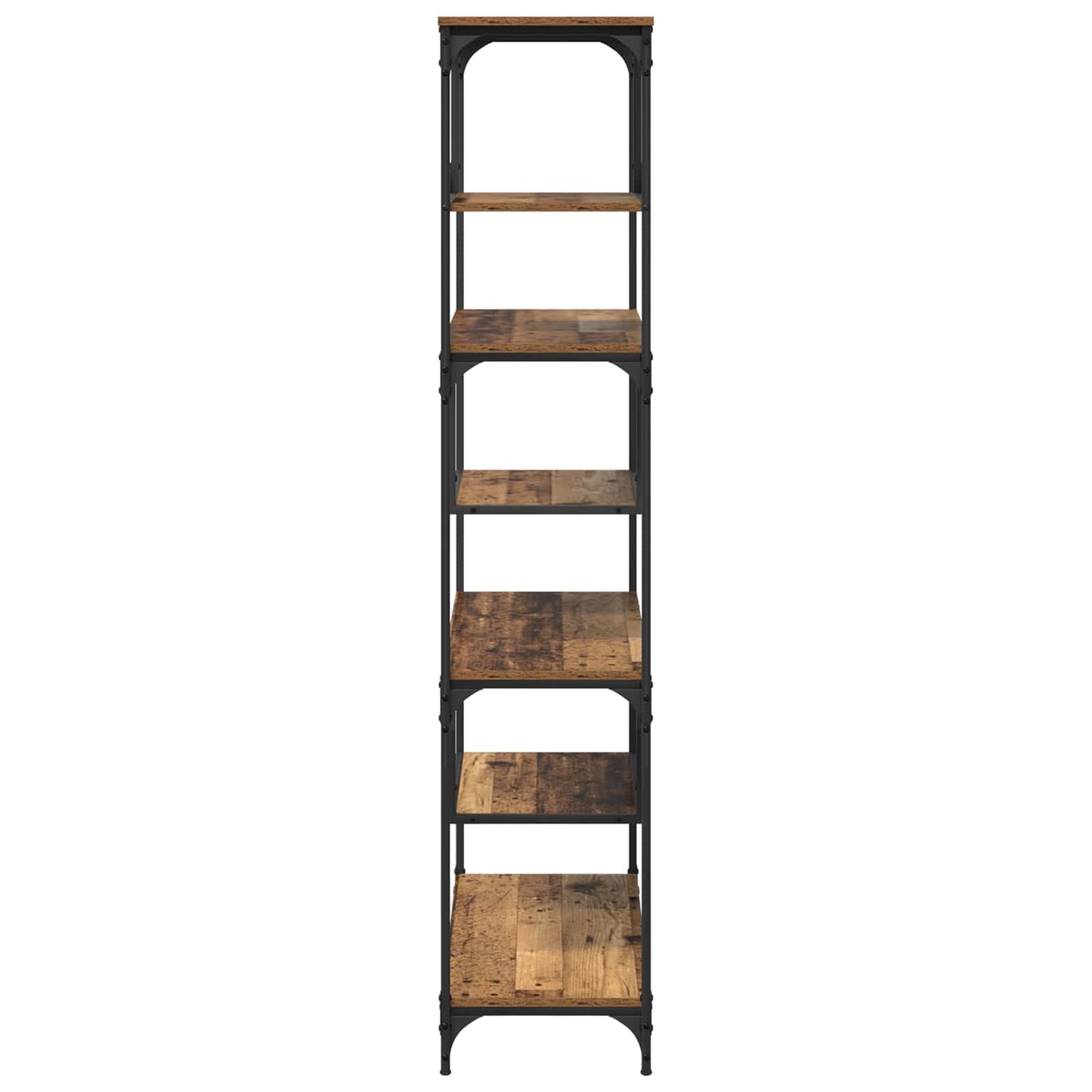 Bogreol 6 niveauer 81 x 36 x 176 cm Konstrueret træ Gammelt træ