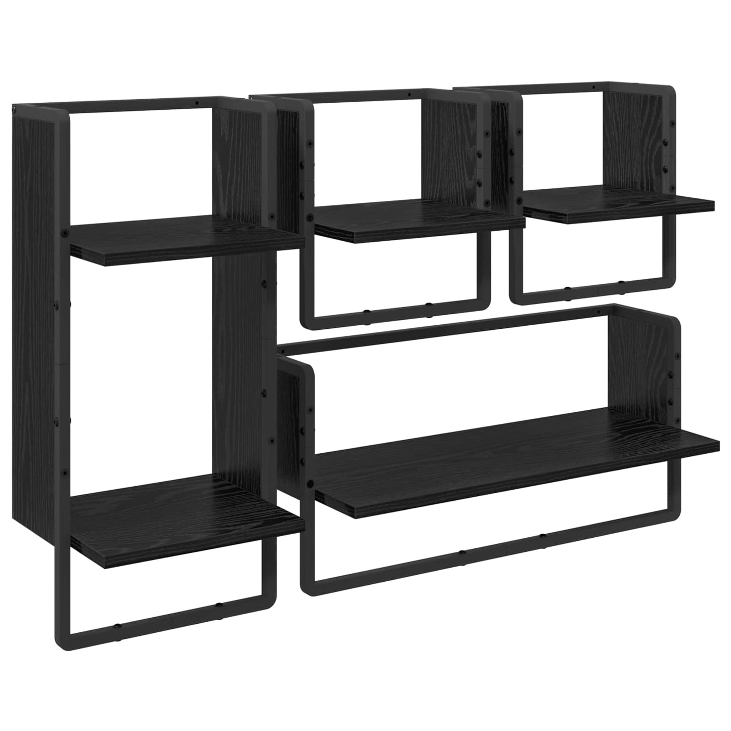 Væghyldesæt 4 stk. Sort eg 65 x 25 x 30 cm Konstrueret træ