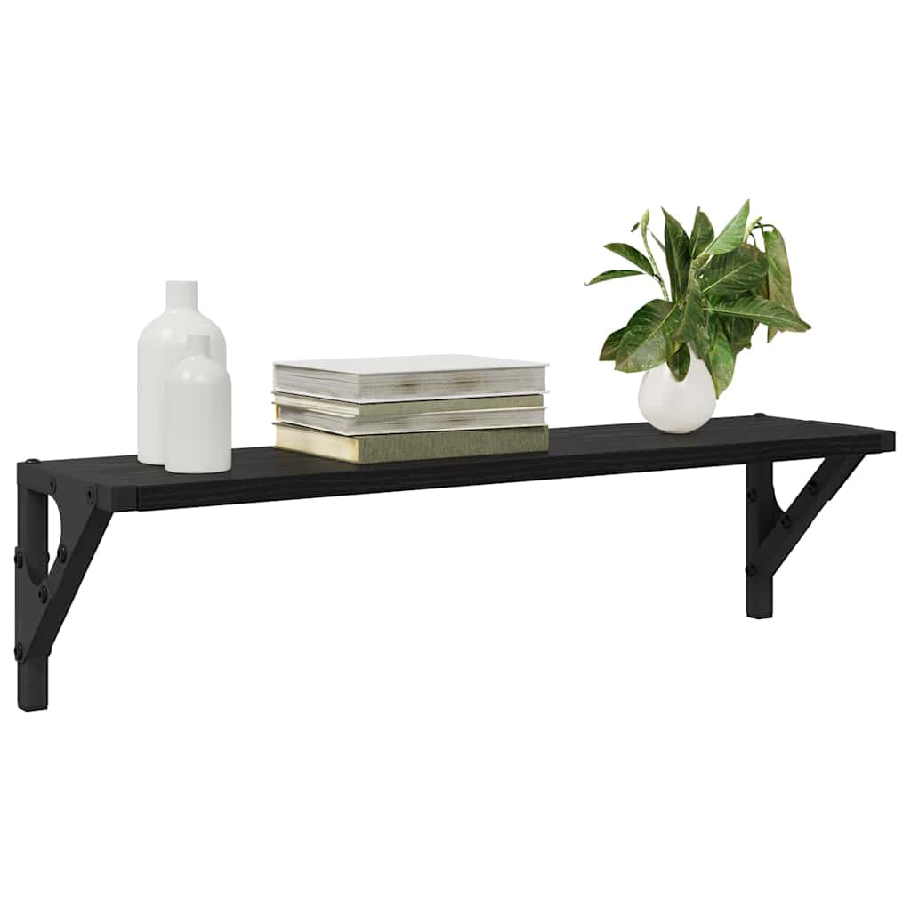 Væghylder 2 stk. Sort eg 60 x 15 x 15,5 cm Konstrueret træ