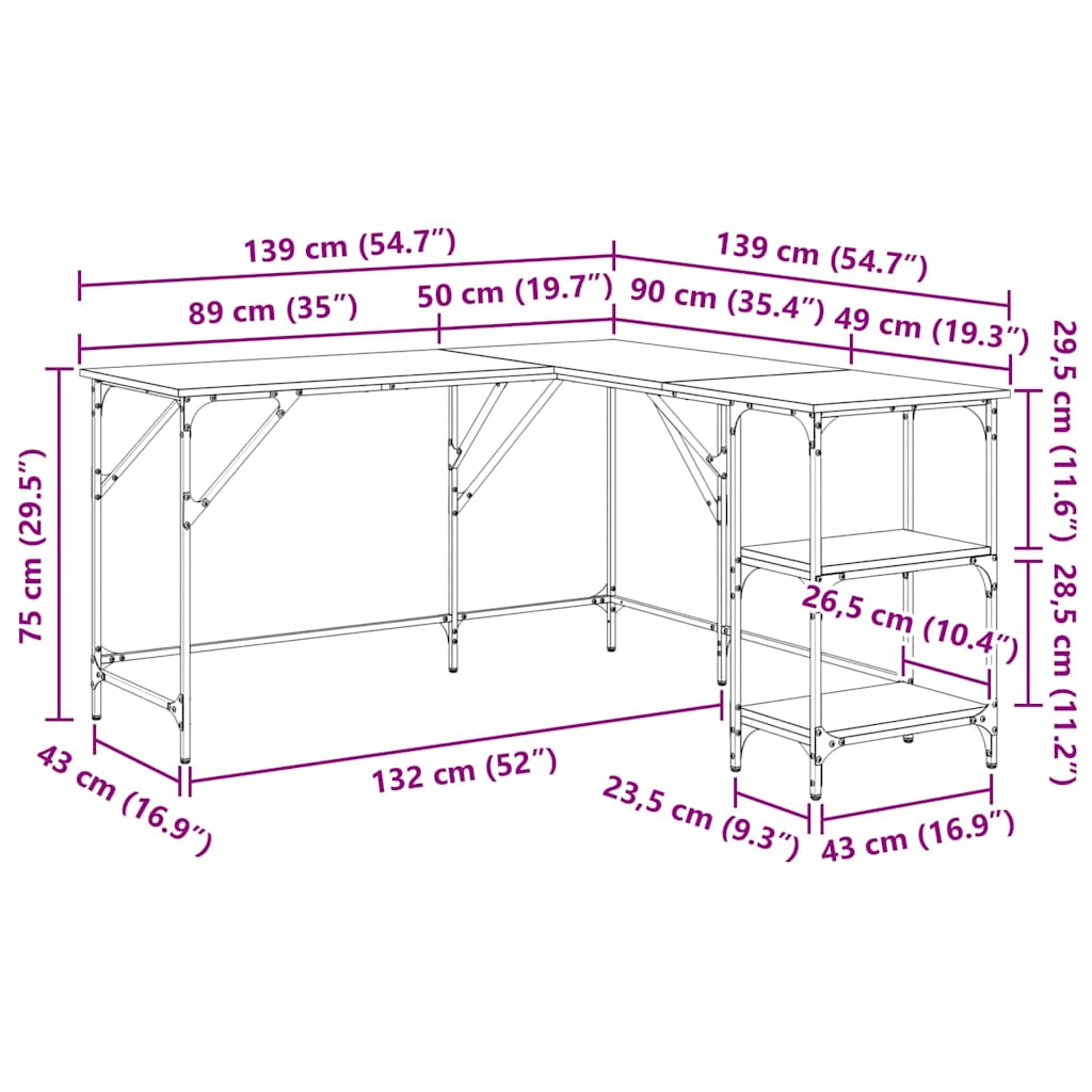 Bord Gammelt træ 139 x 139 x 75 cm Konstrueret træ